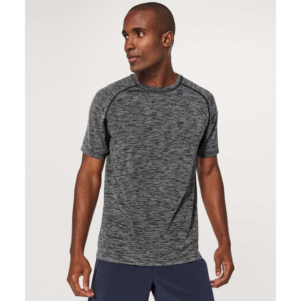 Lululemon Men's Metal Vent Tech Short Sleeve Wool, Deep Navy/White, Size S